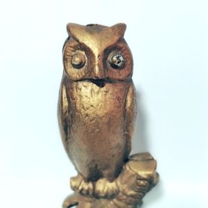 CAST Iron Owl Coin Bank "Be wise, Save money" Made By: A.C.Williams 1900's VTG
